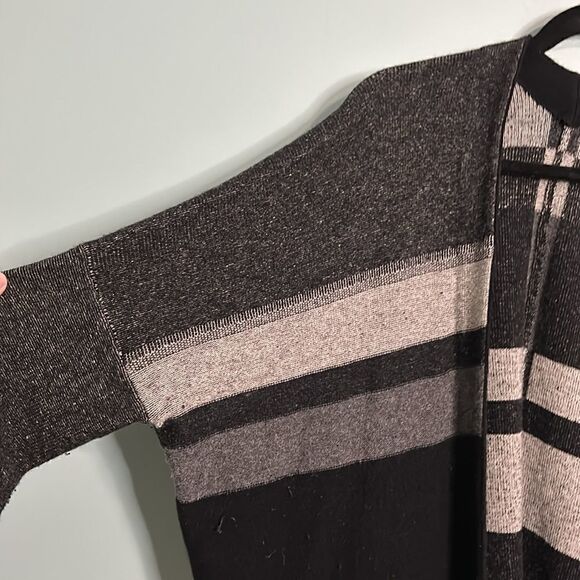 Vince Variegated Wool/Cashmere Striped Wrap Cardigan - Picture 4 of 9